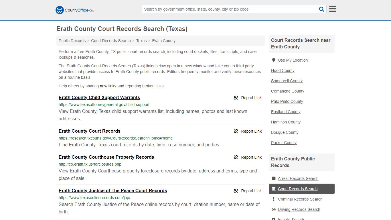 Erath County Court Records Search (Texas) - County Office