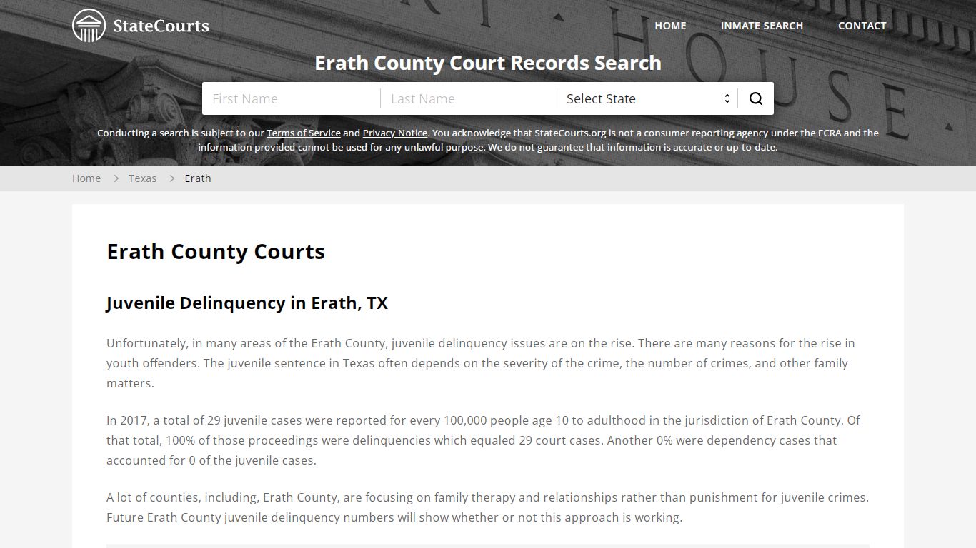 Erath County, TX Courts - Records & Cases - StateCourts